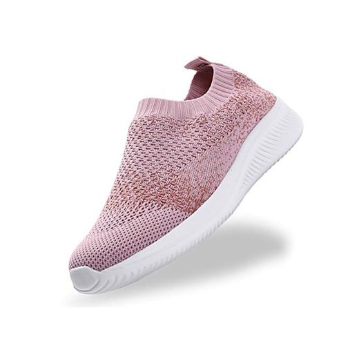 Gaatpot Zapatillas Casual para Mujer Mesh Calzados para Correr en Asfalto Zapatillas de Estar por Casa Calzado Deportivo de Exterior Rosa 39EU=40CN