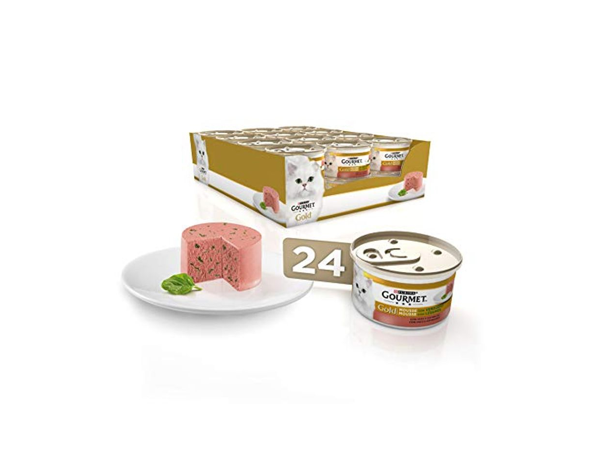 Products Purina Gourmet Gold Mousse comida para gatos con Pato y Espinacas 24 x 85 g