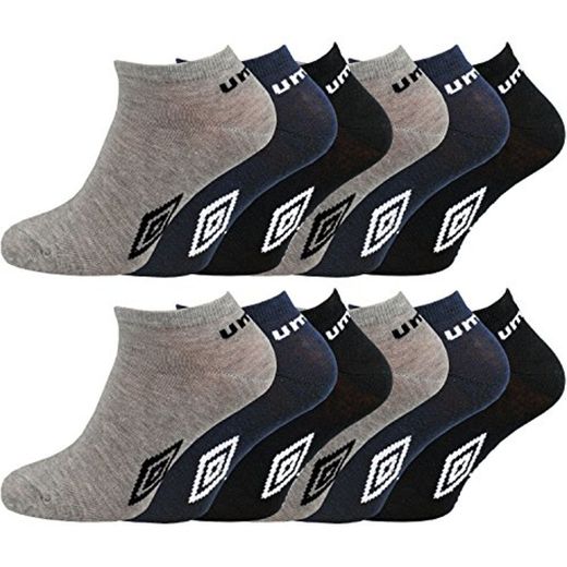 12 pares de calcetines tobilleros deportivos para hombre producto oficial de Umbro