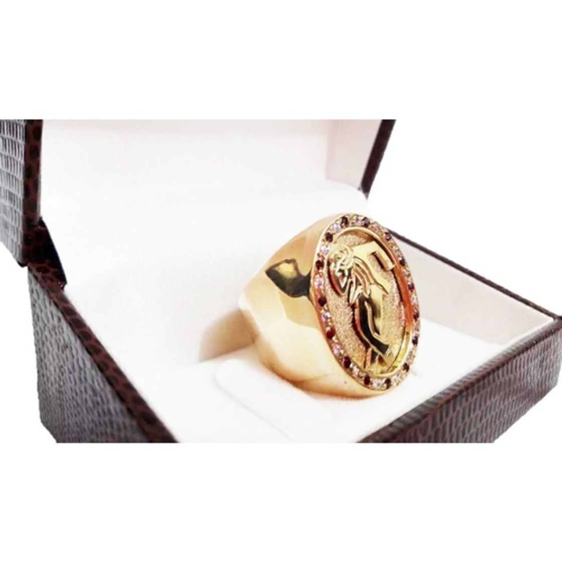 Social Anel imagem malandro pedras 20 gramas 2,7cm x 2,2cm ouro 18k