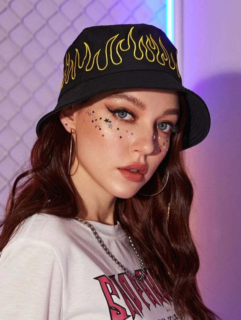 Moda Fire Embroidery Bucket Hat 