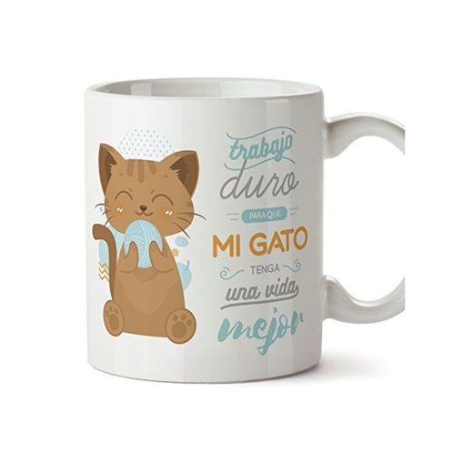 MUGFFINS Tazas Desayuno Originales graciosas para Amantes de los Gatos