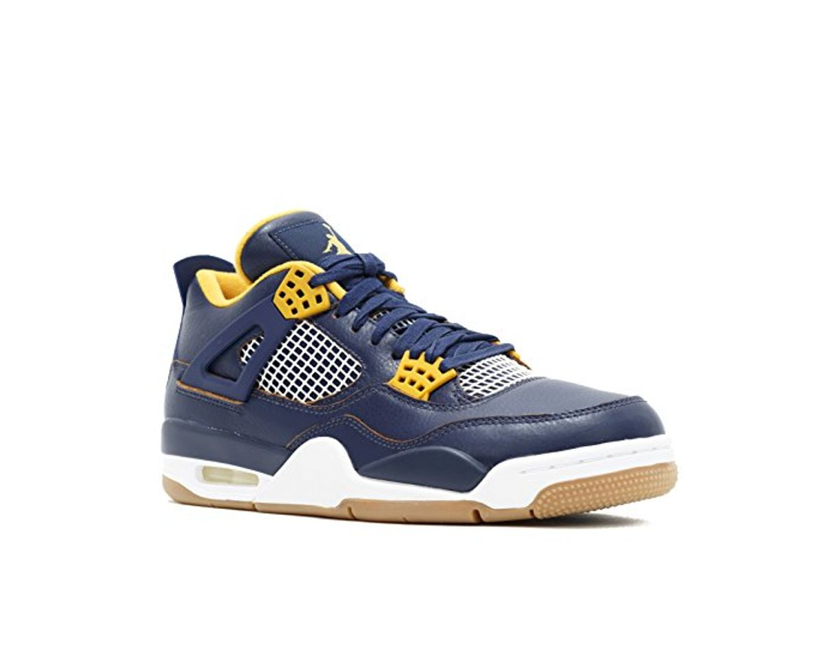 Moda Nike Air Jordan 4 Retro, Zapatillas de Deporte para Hombre, Azul/Amarillo/Blanco