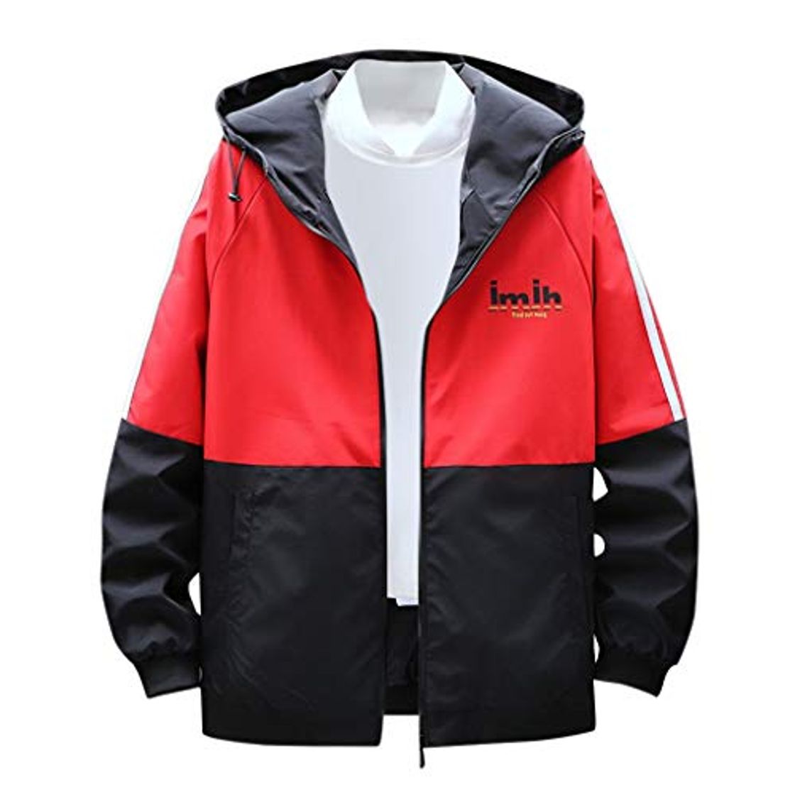 Social Reooly Chaqueta Cortavientos con Personalidad de otoño e Invierno Hombres Bolsillo de