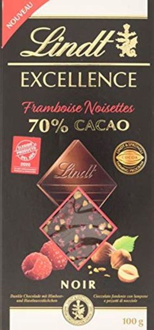Social Lindt Excellence 70% Cacao Frambuesa y Avellanas