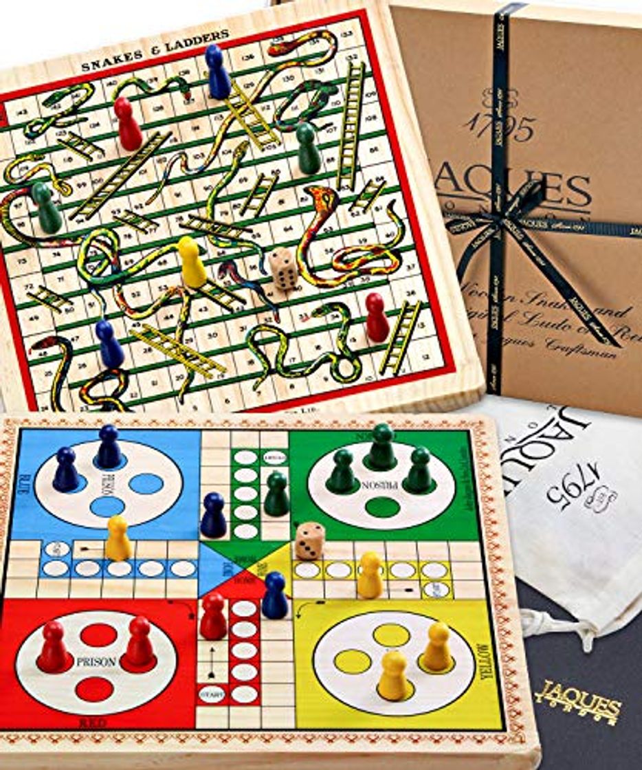 Social Jaques de Londres Serpientes y escaleras y Ludo en una Hermosa Tabla