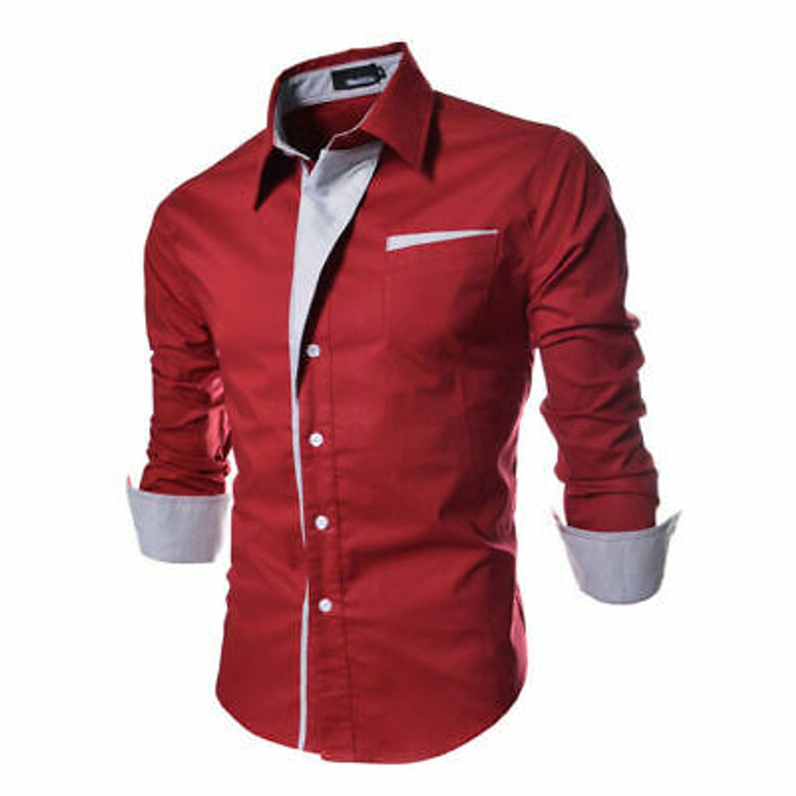 Moda Camisa Casuales De Hombre De Manga Larga Camisas De Vestir