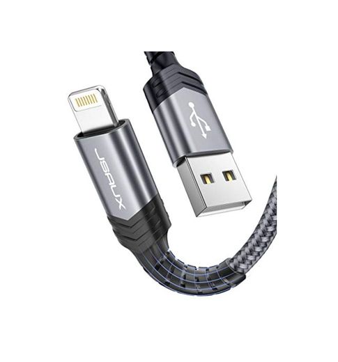 JSAUX Cable iPhone [Certificado MFi] 1.8M Duradero Cable de Carga iPhone Lightning