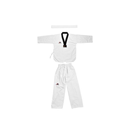 Alomejor Uniforme de Taekwondo, Manga Larga de algodón, con cinturón Blanco, Traje