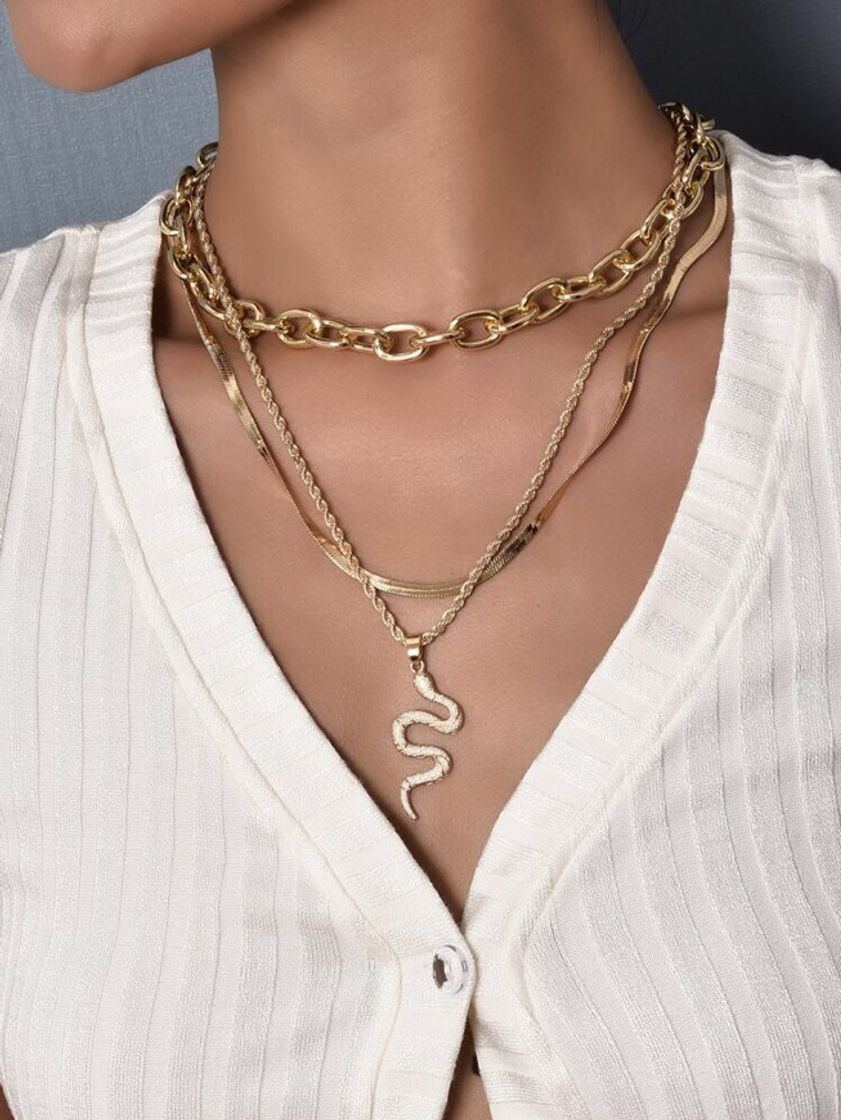 Colar de corrente de cobra 