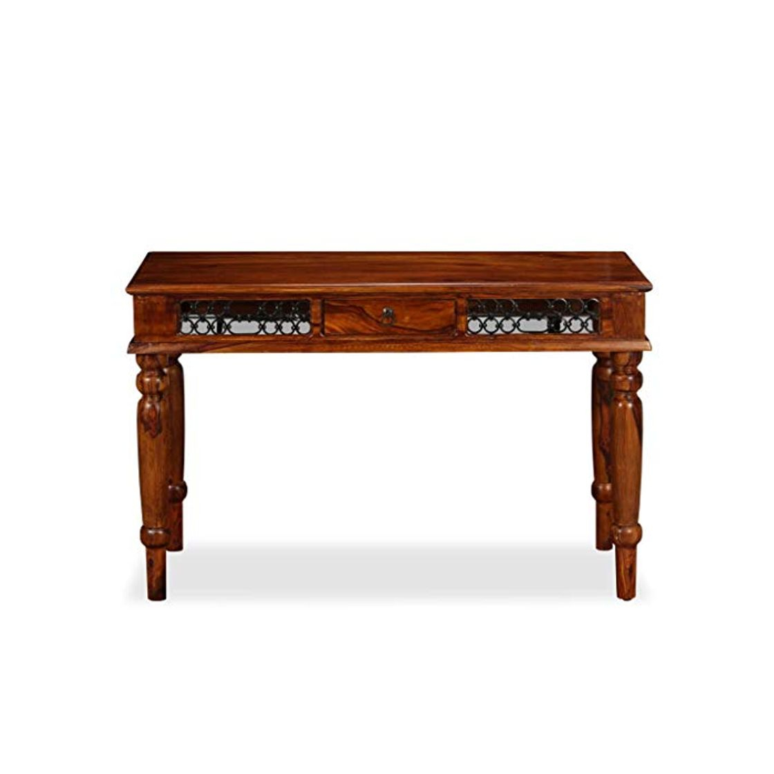 Social Festnight Mesa Escritorio de Madera con Diseño Antiguo Maciza de Sheesham 120x50x76 cm