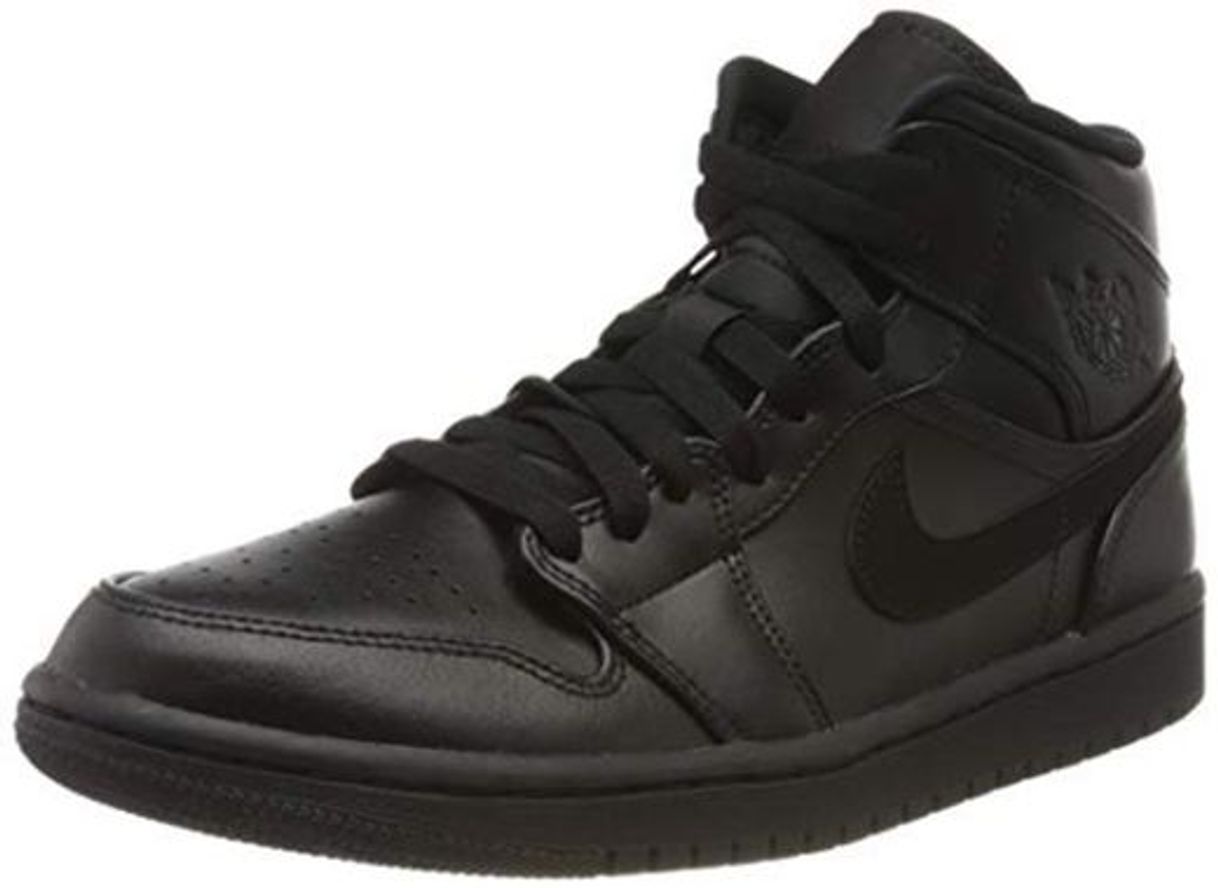 Moda Nike Air Jordan 1 Mid, Zapatos de Baloncesto para Hombre, Negro