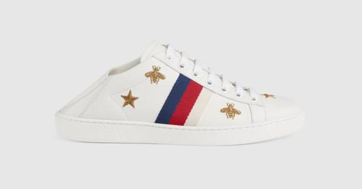 Moda Women's Ace Sneaker White Leather With Bees & Stars | GUCCI® UK