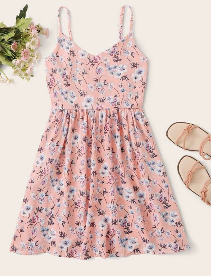 Social Vestido de tirantes con estampado de margaritas 