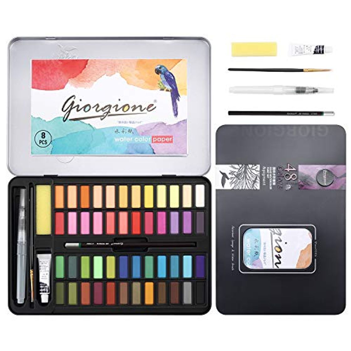 Social DazSpirit 48 Colores Caja Acuarelas Profesionales & Papel de Acuarela. Versátil