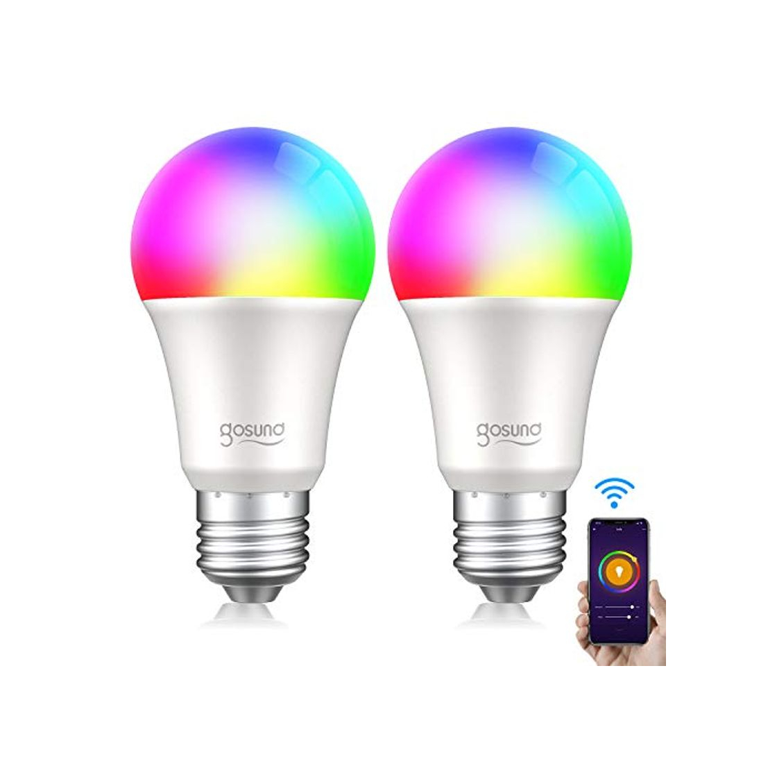 Producto gosund Bombilla LED Inteligente WiFi, Lámpara Regulable, Luces Cálida de RGB, Compatible