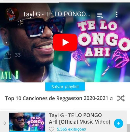 Te lo pongo ahí De Tayl G top #8 vídeo oficial 