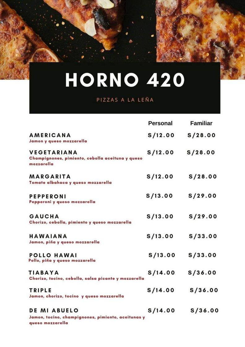 Restaurantes Horno 420 Pizzeria Tiabaya