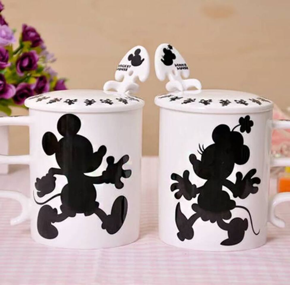 Fashion Copo com colher Mickey e Minnie