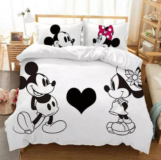 Conjunto de cama Mickey e Minnie
