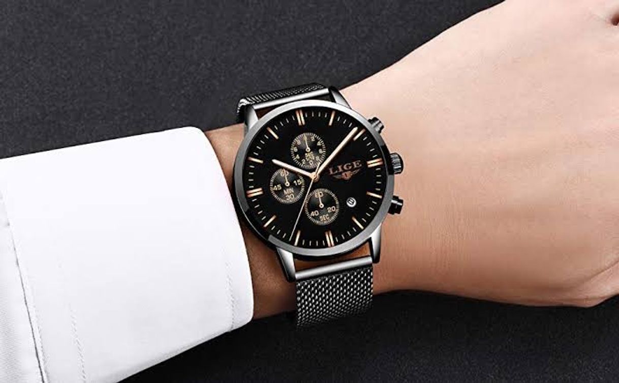 Social Relojes Hombre Relojes de Pulsera Marea Cronometro Impermeable Fecha Calendario Analogicos Cuarzo