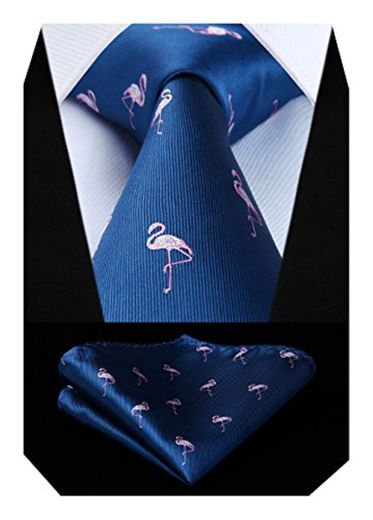 HISDERN Red-Crowned Crane Wedding Party Tie Panuelo corbata de los hombres y