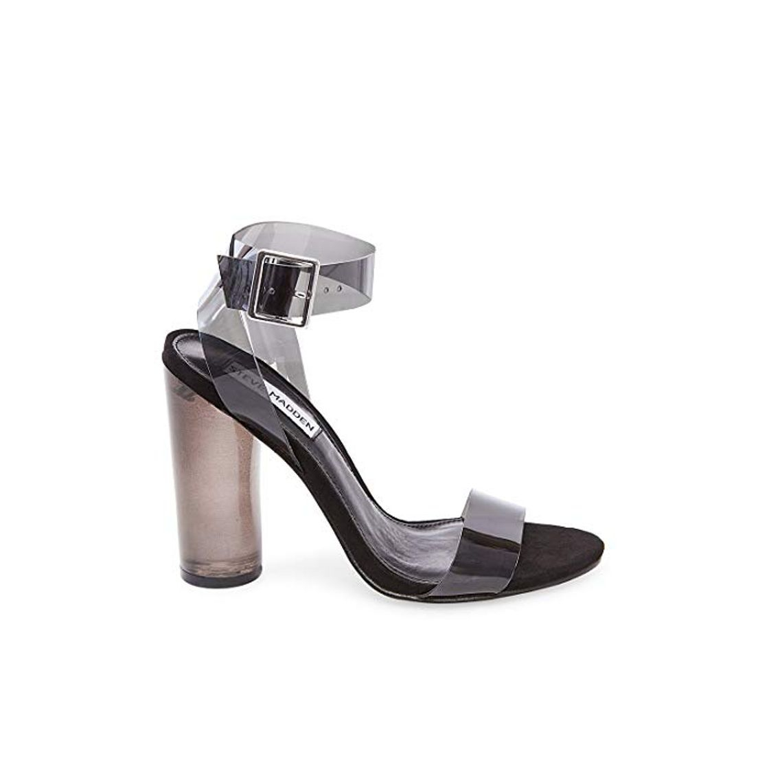 Moda Steve Madden Camille, Sandalia con talón para Mujer, Gris, 37