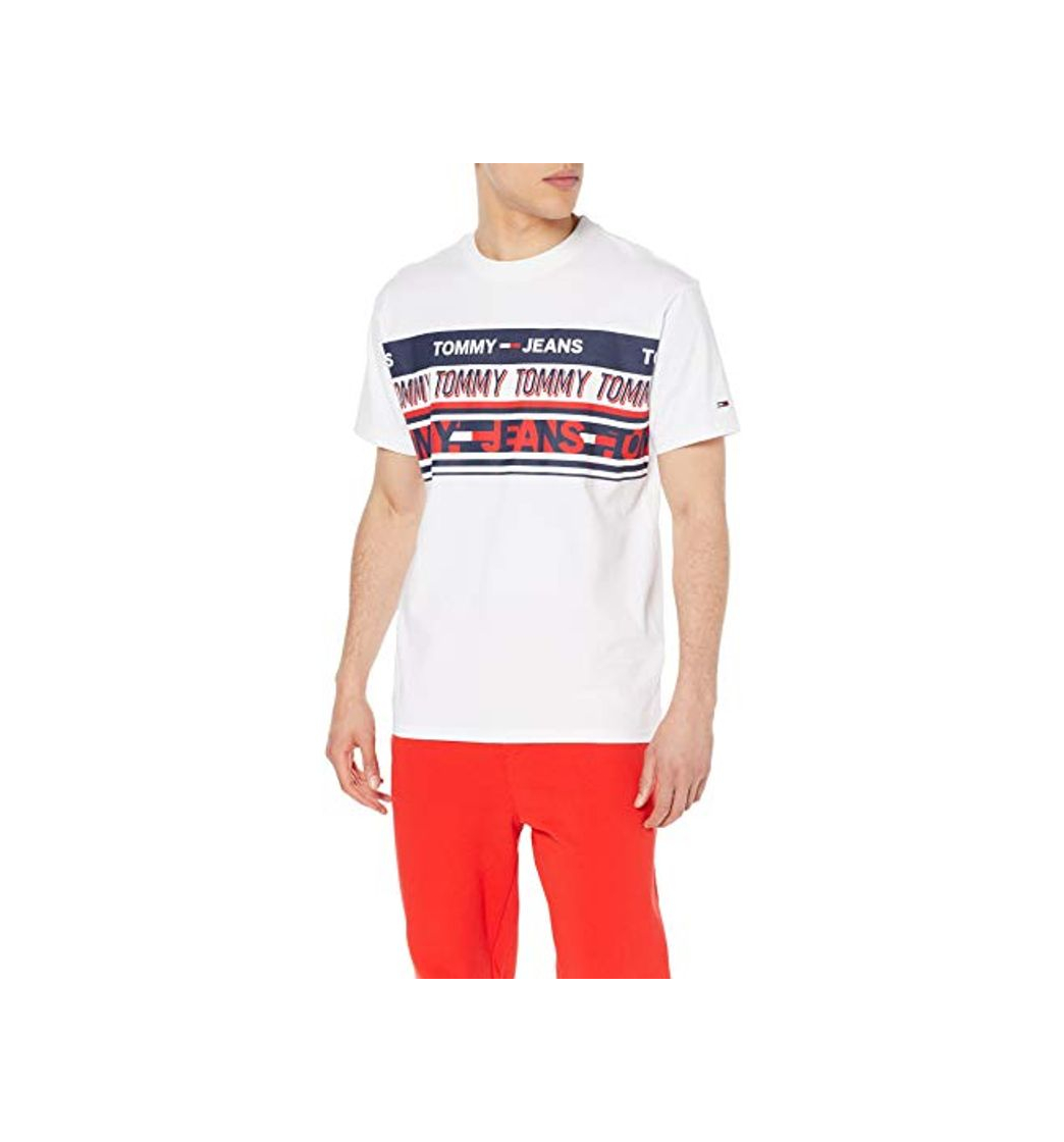 Fashion Tommy Hilfiger TJM Essential Tommy tee Camiseta, Blanco