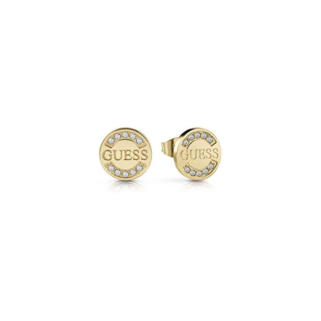 Fashion Guess Pendientes de botón Mujer chapado en oro