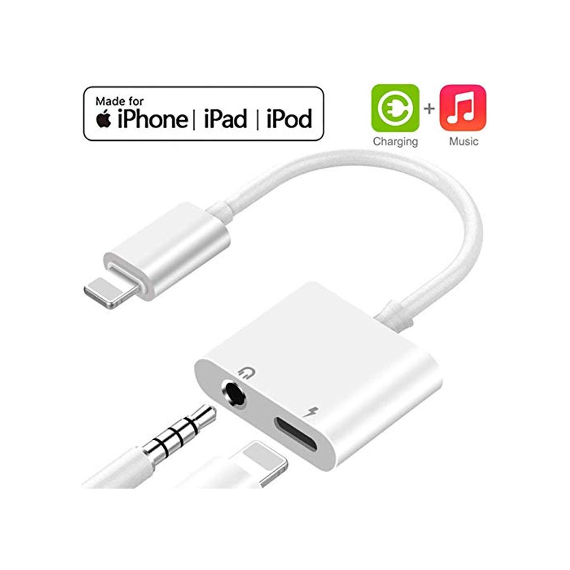 Products Adaptador de Auriculares para iPhone 11 Adaptador Conector de Auriculares 3.5 mm