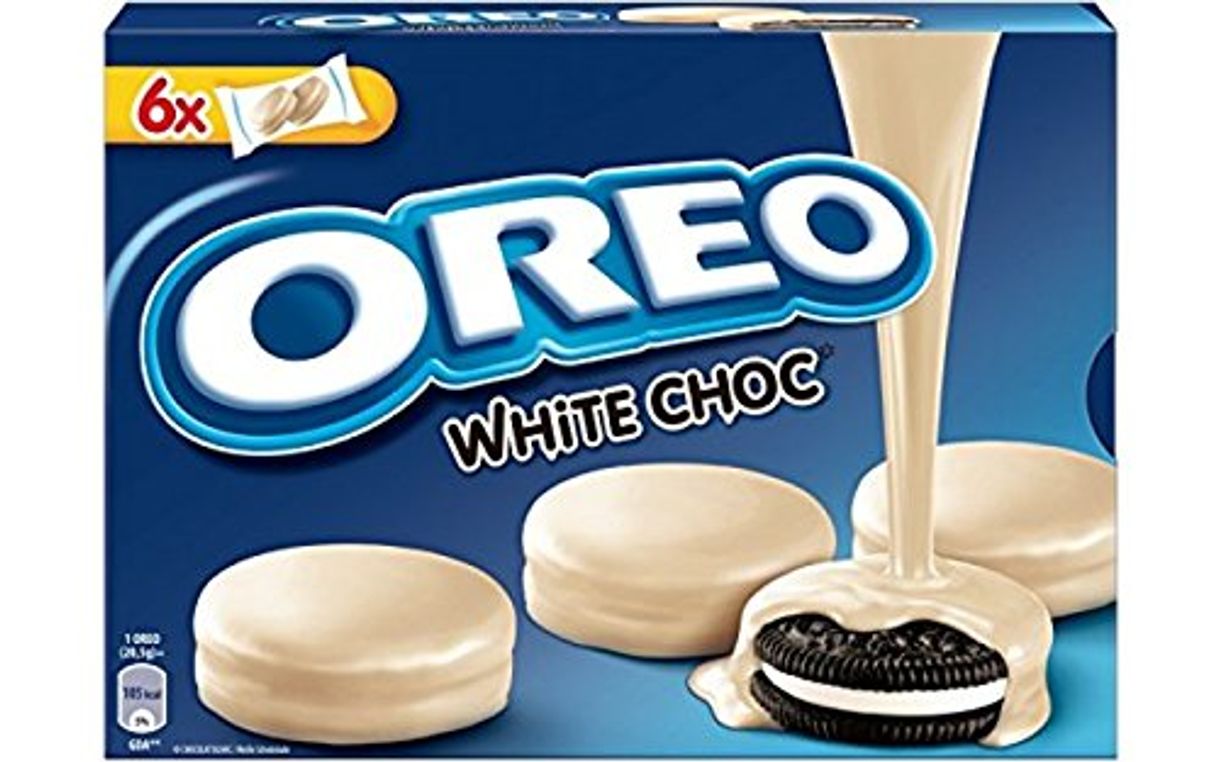 Product Oreo cookies coated with white chocolate