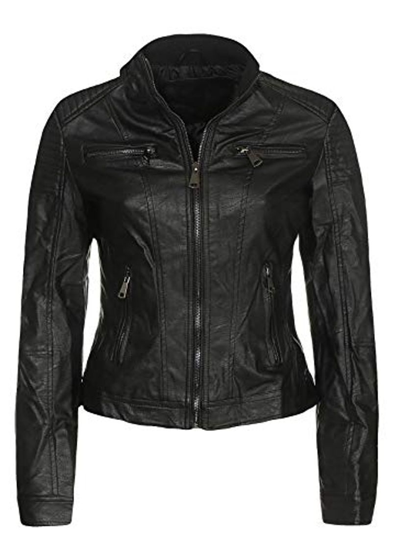 Social Malito Mujer Chaqueta Cuero Sintético Biker Chaqueta Saco Blazer 5179