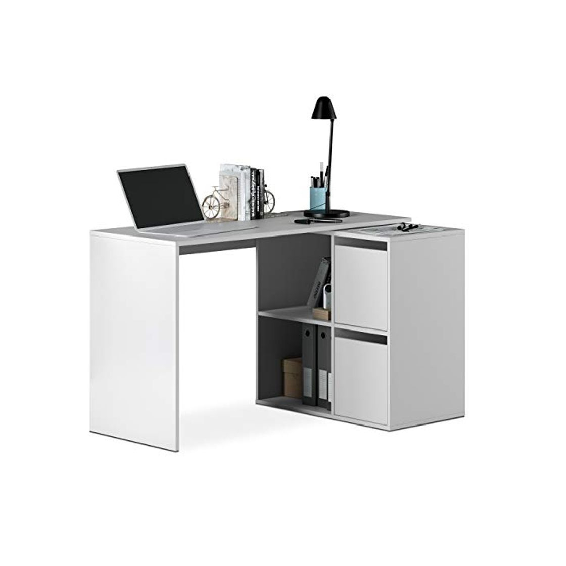 Social Habitdesign 008311A - Mesa Escritorio, Mueble de despacho, Modelo Adapta, Color Blanco