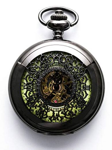 Steampunk - Reloj de bolsillo con cadena