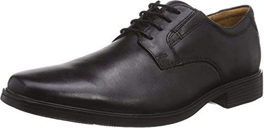 Clarks Tilden Plain, Zapatos Derby para Hombre, Negro