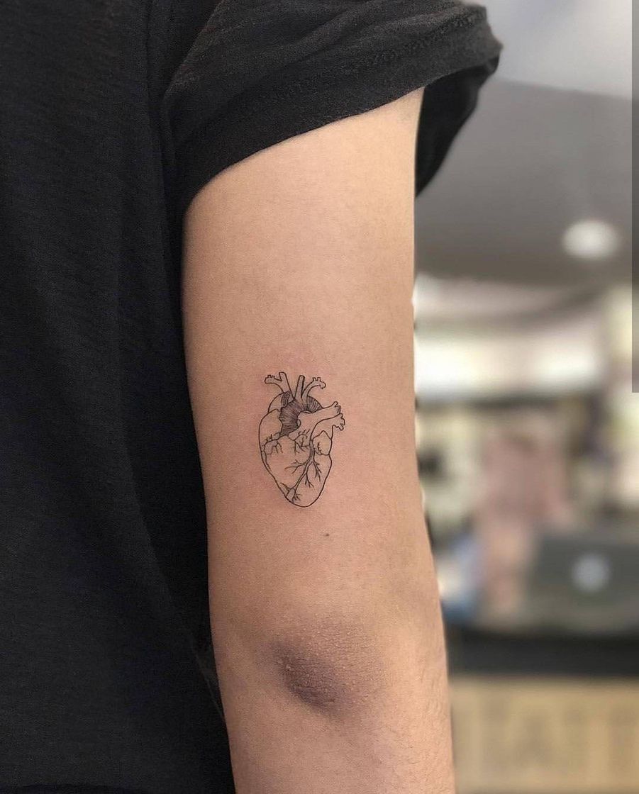 Social Tatuagem de coração real minimalista