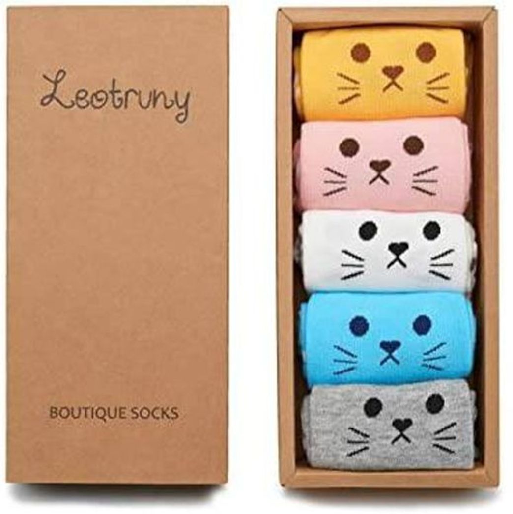 Moda Leotruny - Calcetines coloridos para mujer, diseño de gato  