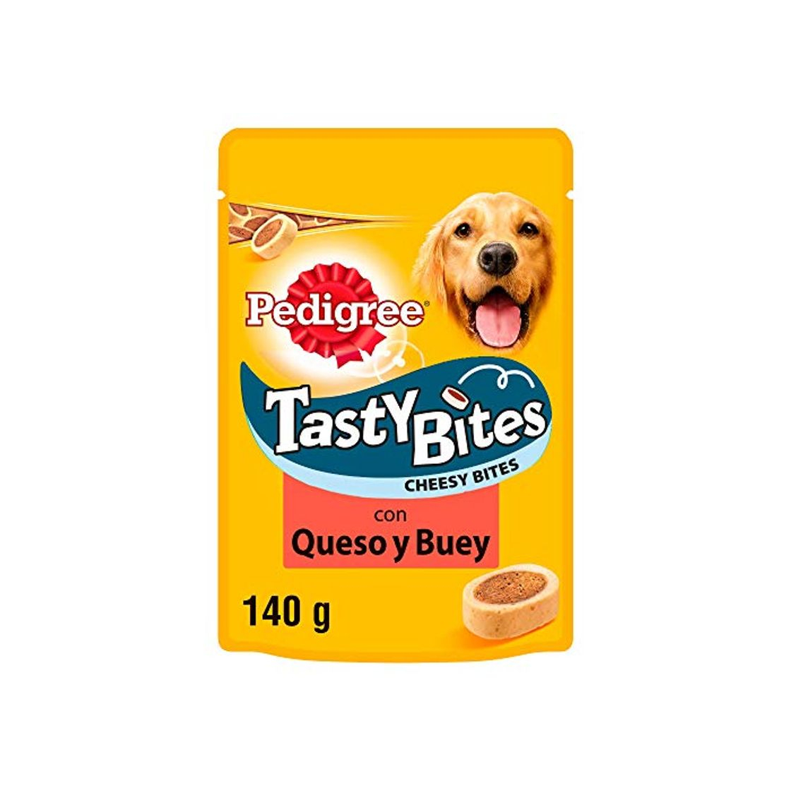 Product PEDIGREE Tasty Bites Cheesy Carne y Queso de 140 g para educar