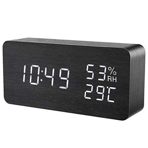 ORIA Reloj Digital Despertador de Madera