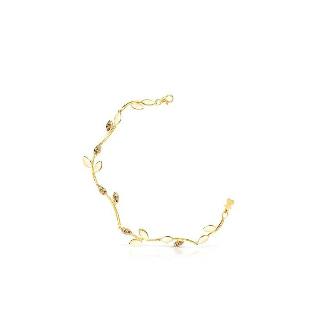 Product Pulsera Real Mix Leaf de Plata Vermeil con Gemas

Tous