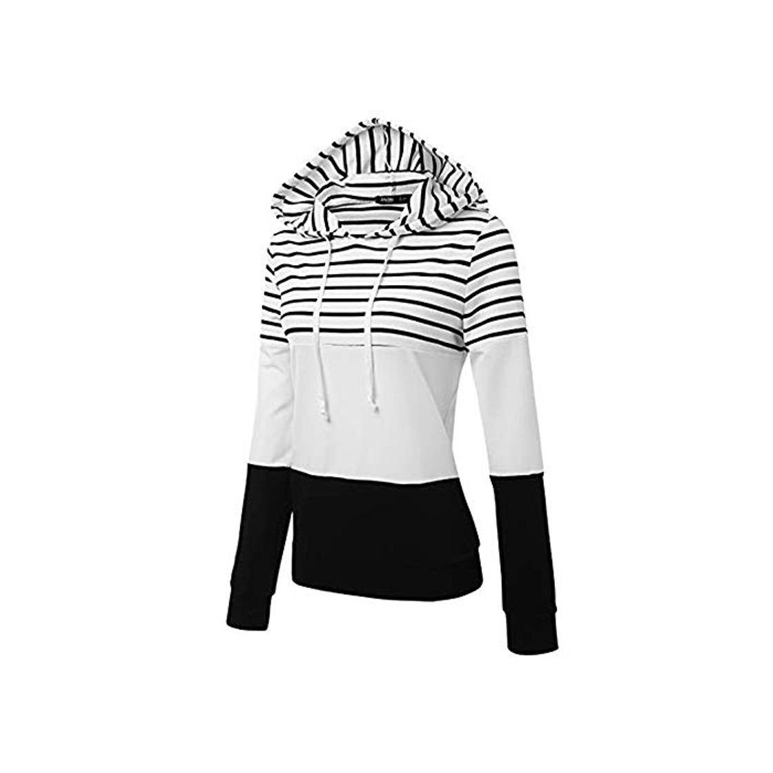 Moda LANSKIRT Sudadera Mujer Manga Larga A Rayas con Capucha Ropa de Dama Otoño Jersey Señoras Pullover Abrigo Elegantes Outwear Termica Suelta Jersey Tops