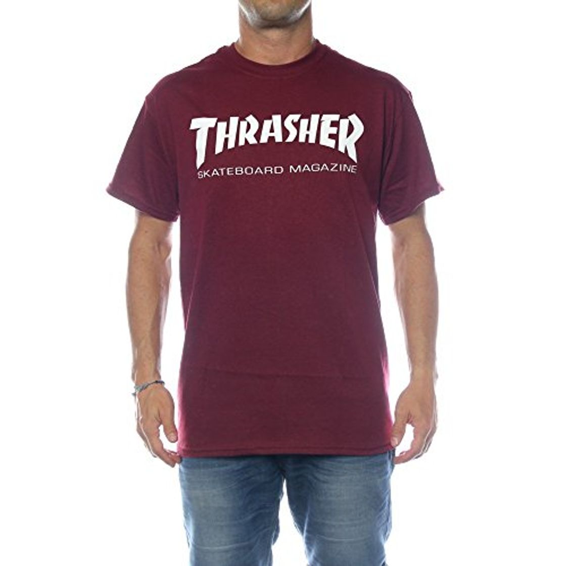 Moda THRASHER Skate de mag Camiseta de Maroon Rot