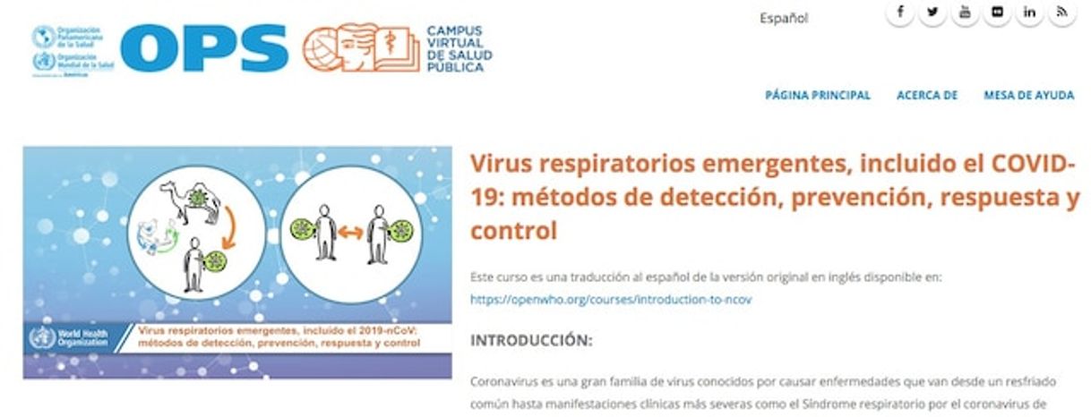 Aplicaciones Curso Gratuito de Actualización de Virus respiratorios COVID