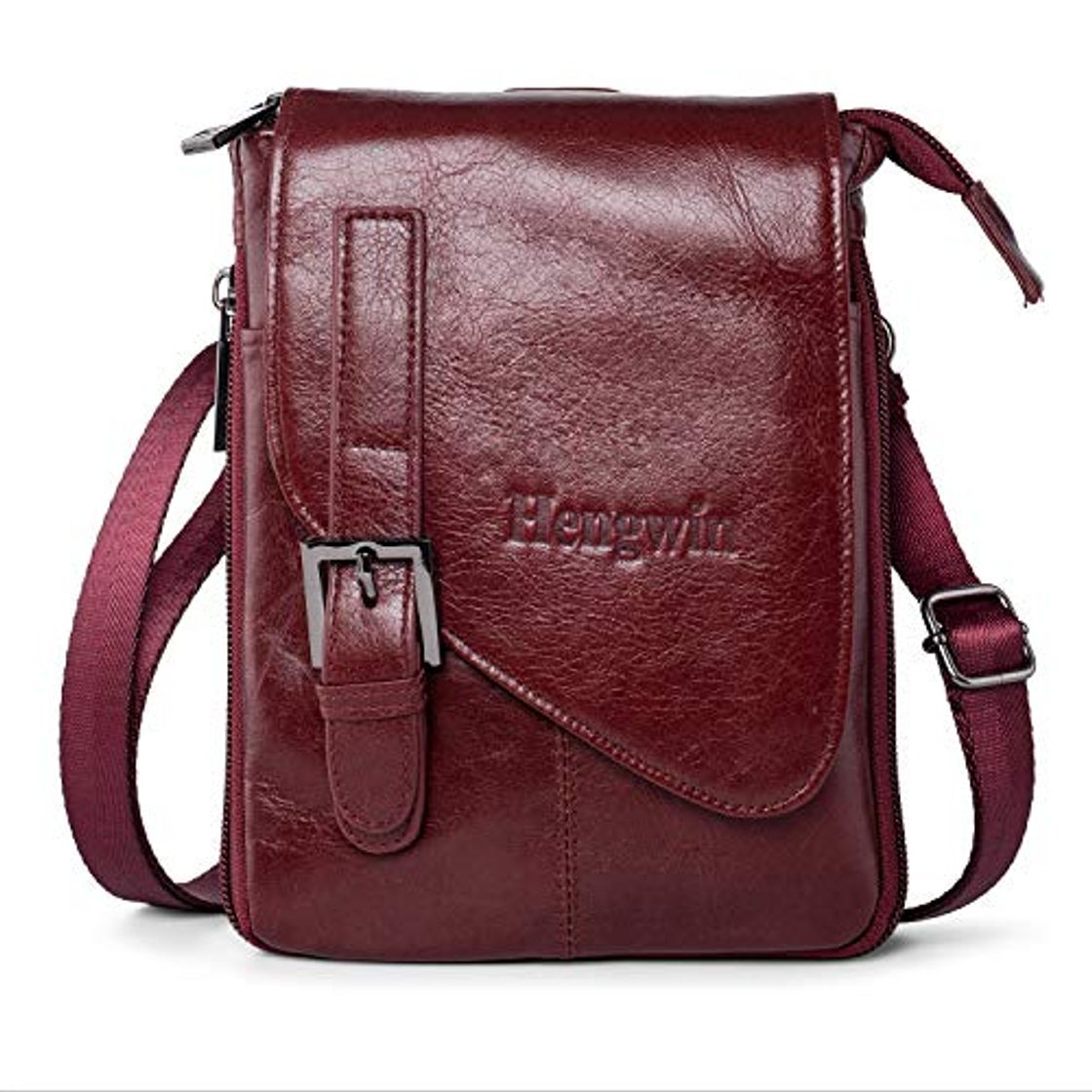 Hengying Pequeño Bandolera Hombre Piel Bolso de Hombro Bolsa del Teléfono Paquete