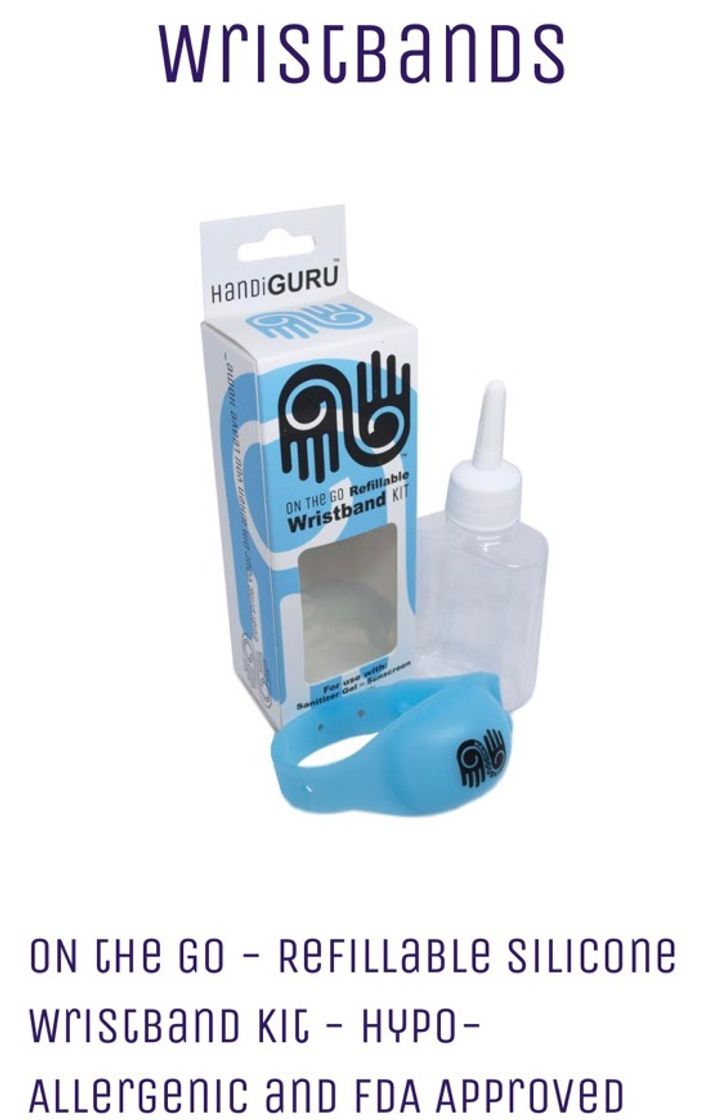 Fashion HandiGuru™ Pulseras rellenables para gel sanitizante.