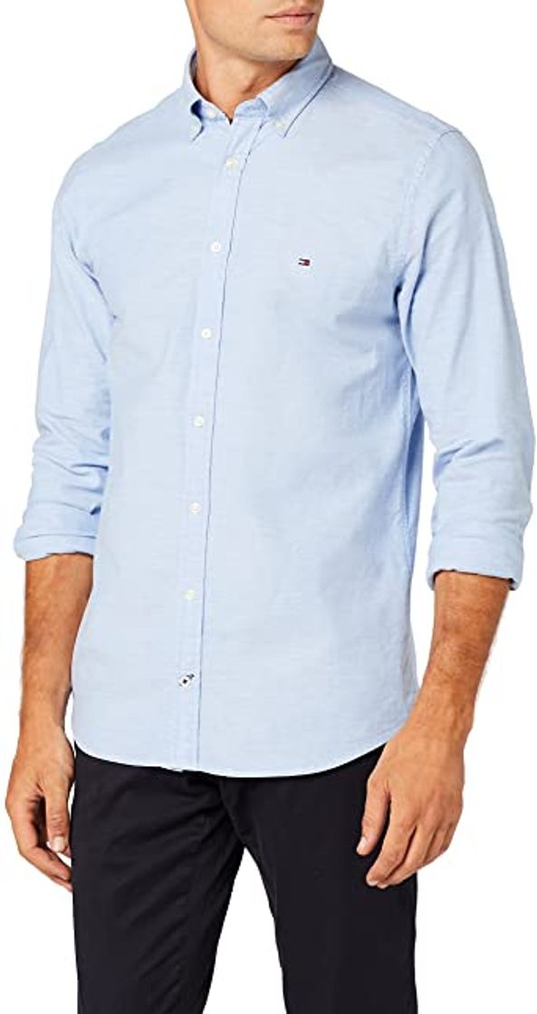 Social Tommy Hilfiger Core Stretch Slim Poplin Shirt Camisa, Blanco