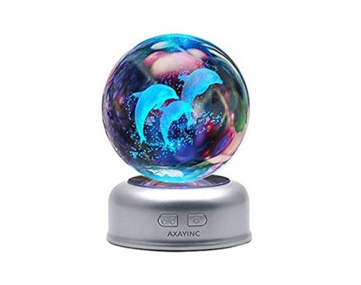 Bola de cristal 3D con soporte de 7 colores