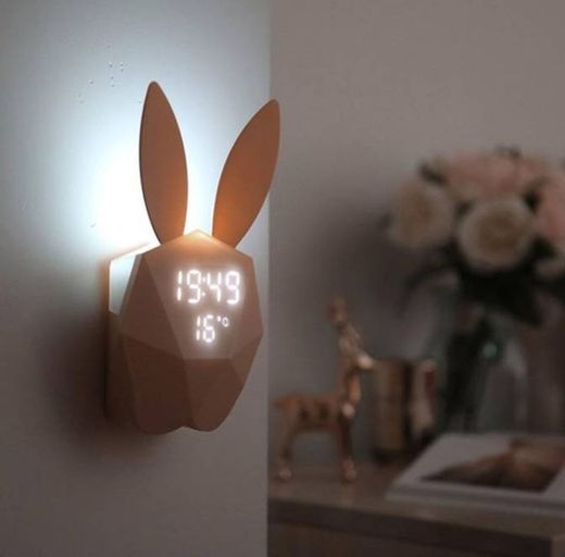 Rabbit voice activated led alarm clock