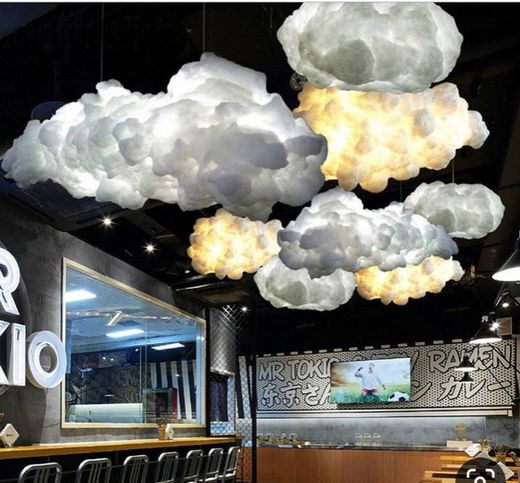 Lamp White Floating Cloud Pendant Light Restaurant Lamp Fixt