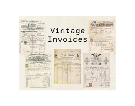 Vintage invoices paper